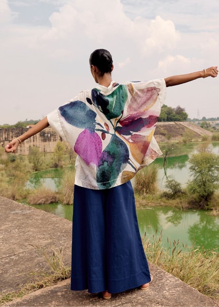 A Model Wearing Multicolor Pure Cotton Bulbul Dress, curated by Only Ethikal
