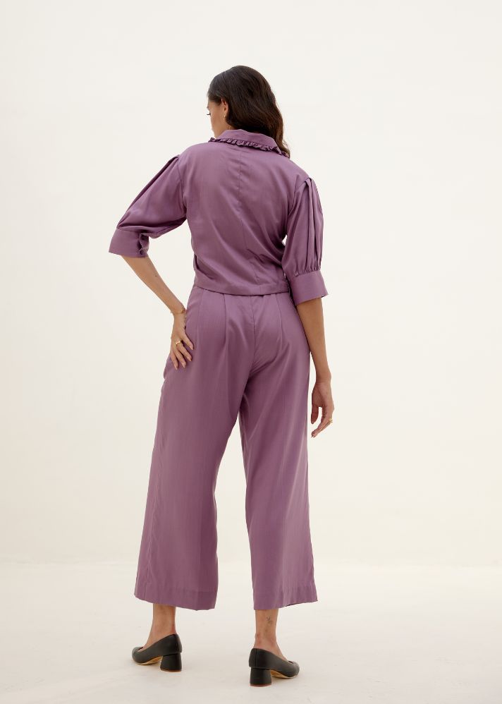 A Model Wearing Purple Lyocell Lavender Aurora Co-Ord Set, curated by Only Ethikal