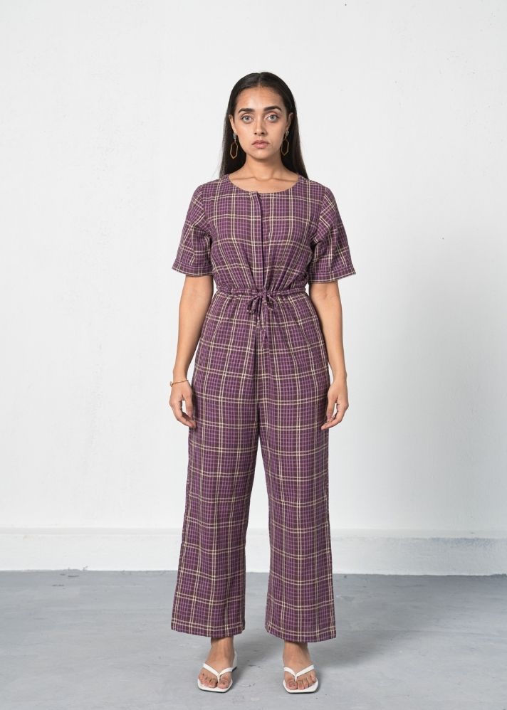 Purple Fields Handwoven Organic Cotton Jumpsuit - onlyethikal
