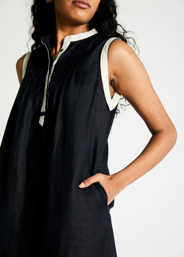 A Model Wearing  Black Hemp Midnight Moves Dress, curated by Only Ethikal
