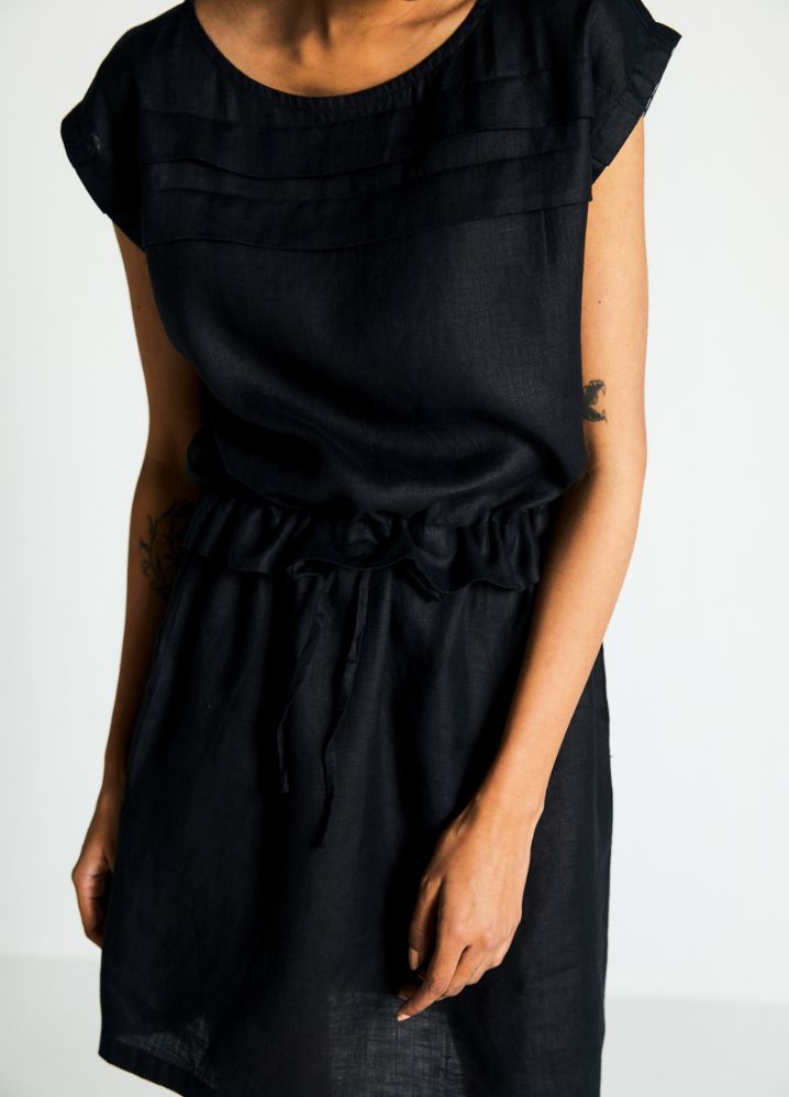 A Model Wearing  Black Hemp The Let'S Do Drinks Dress, curated by Only Ethikal