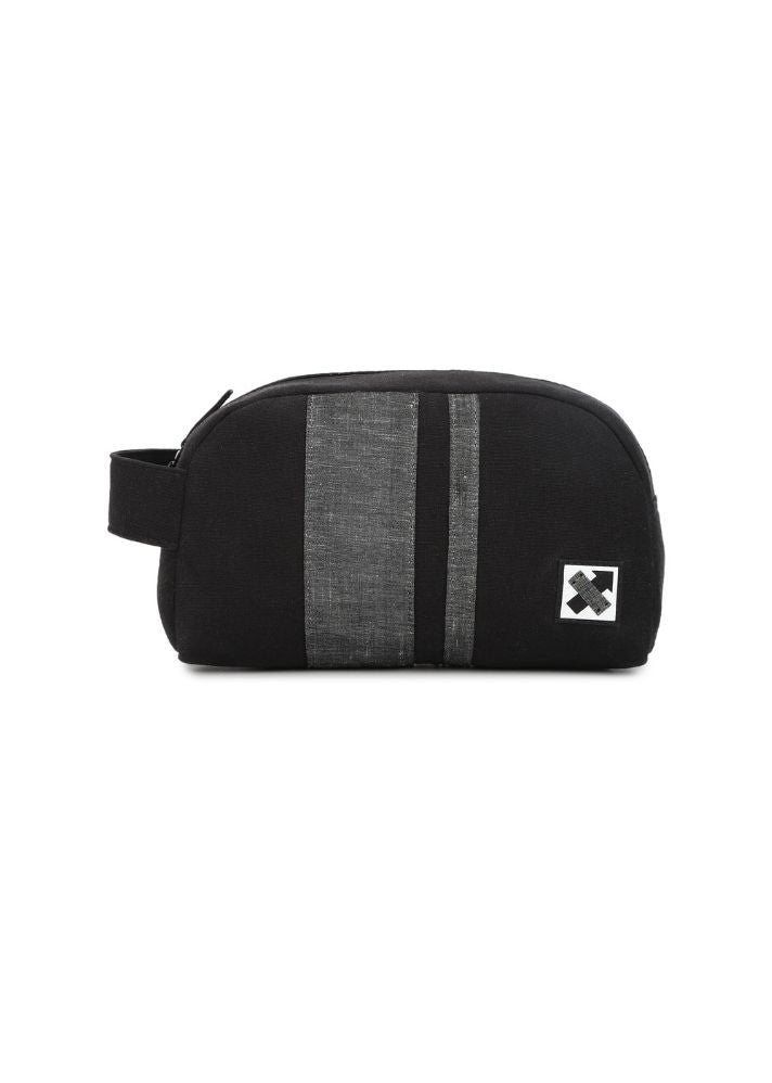 Product image of Black Upcycled Cotton Curved Dopp Kit- 199.2, curated by Only Ethikal