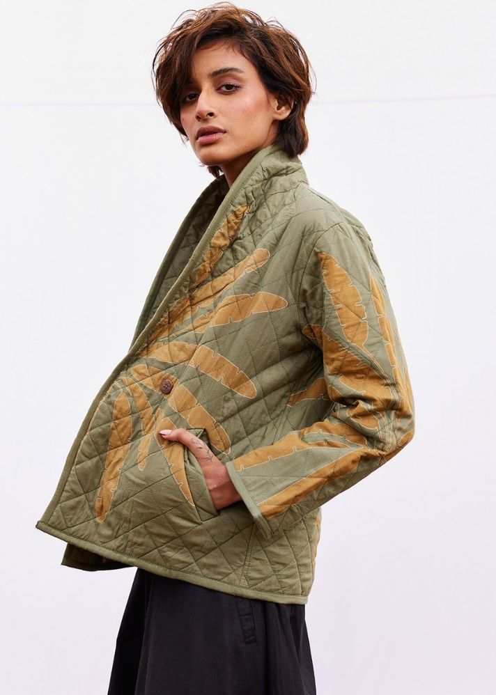 A Model Wearing Multicolor Pure Cotton Lawn Jacket, curated by Only Ethikal