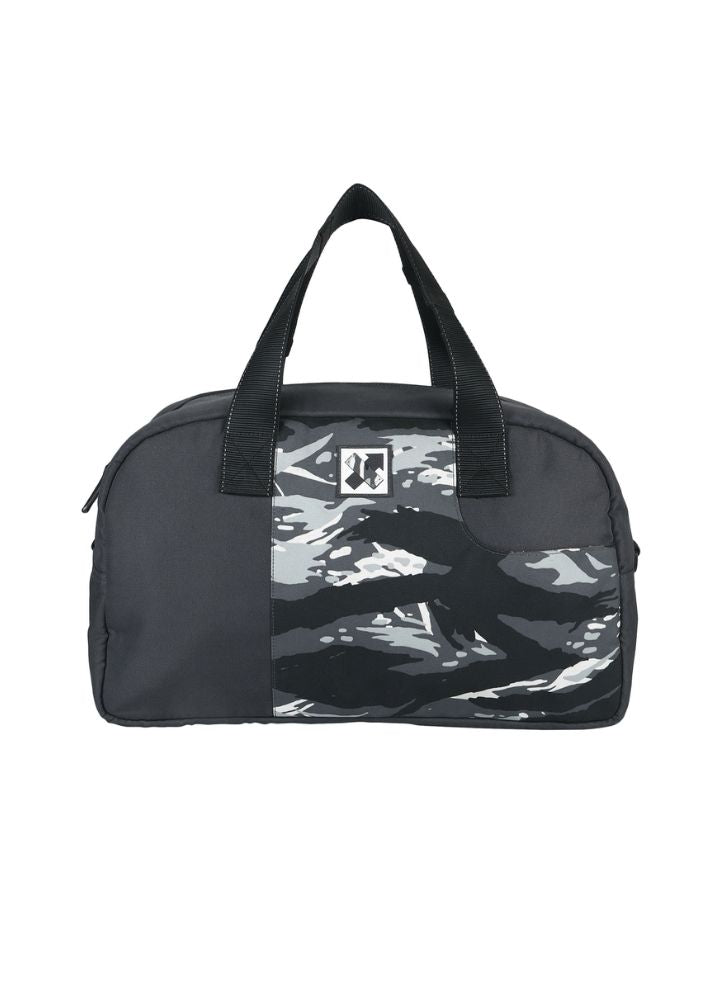Product image of Grey Upcycled Polyester Camo Gym Duffle- 143.1, curated by Only Ethikal