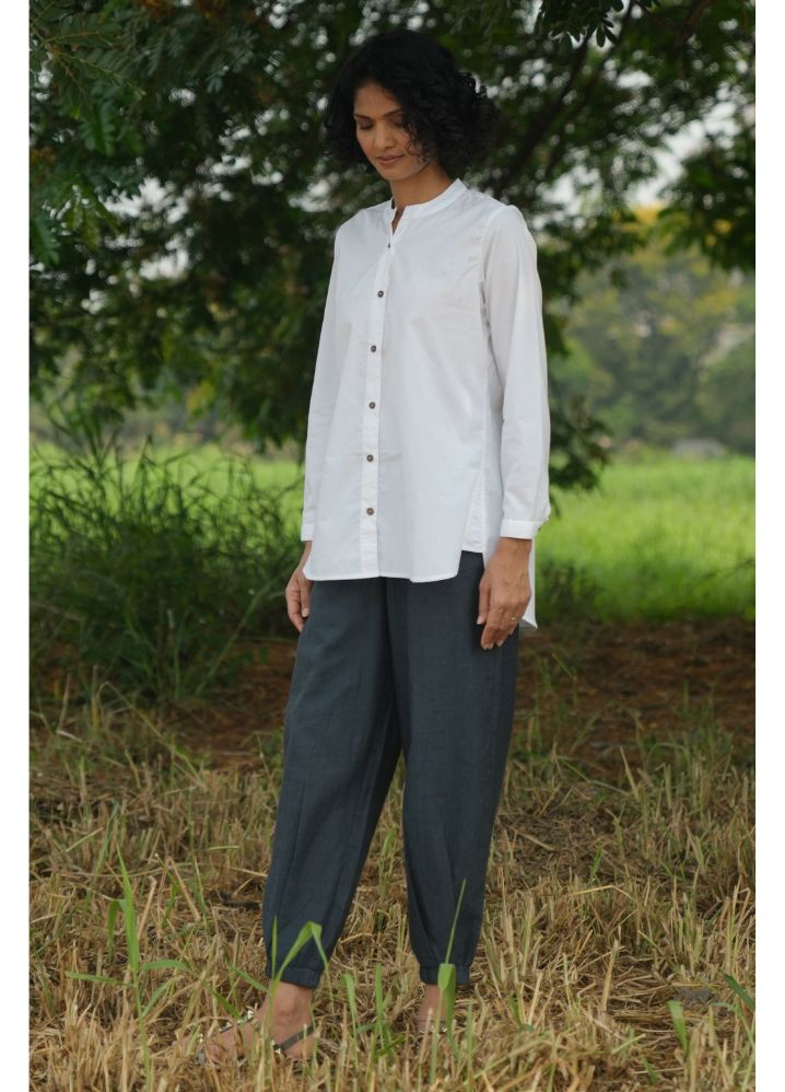 A Model Wearing  White Pure Cotton Magnum Shirt White Shirt, curated by Only Ethikal