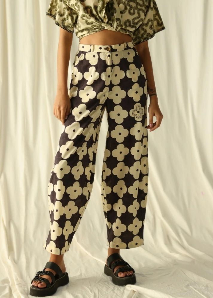 A Model Wearing Multicolor Pure Cotton Barot Pants, curated by Only Ethikal