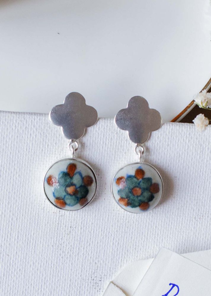 Oriental Poppy Earrings