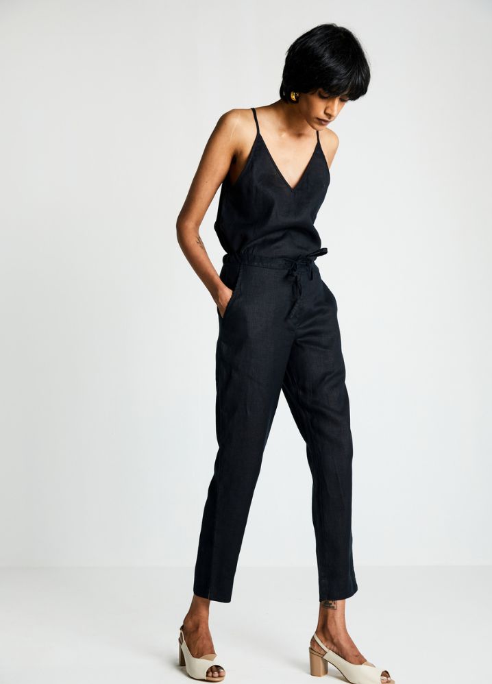 A Model Wearing  Black Hemp The Goes With Everything Pants, curated by Only Ethikal