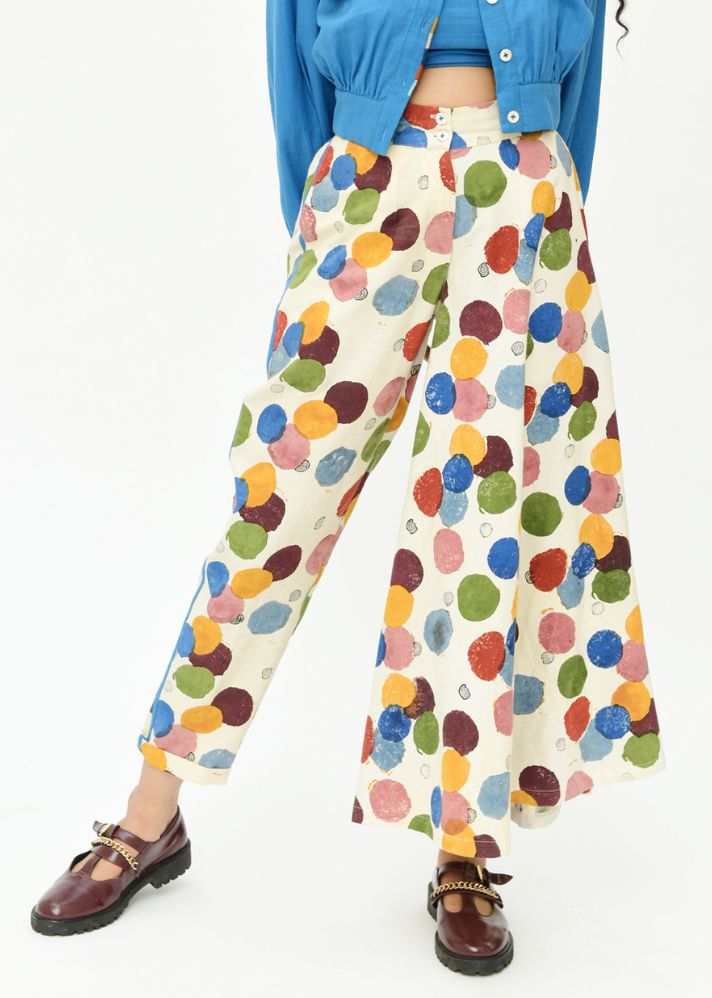 A Model Wearing Multicolor Organic Cotton Void Panzo Pant , curated by Only Ethikal