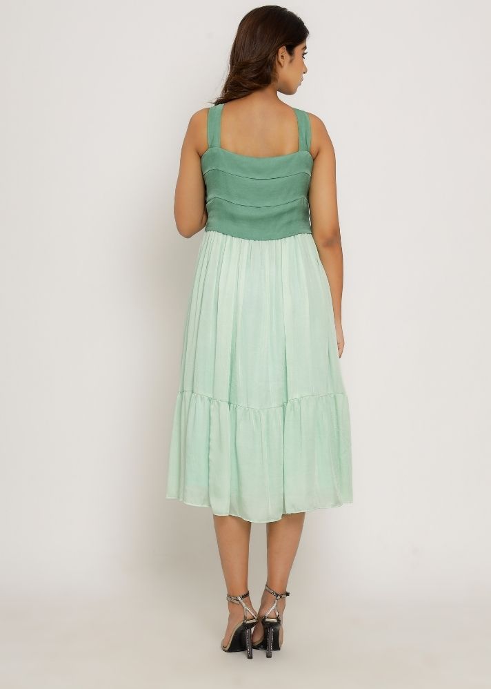 Teal -Tea Green Midi Dress