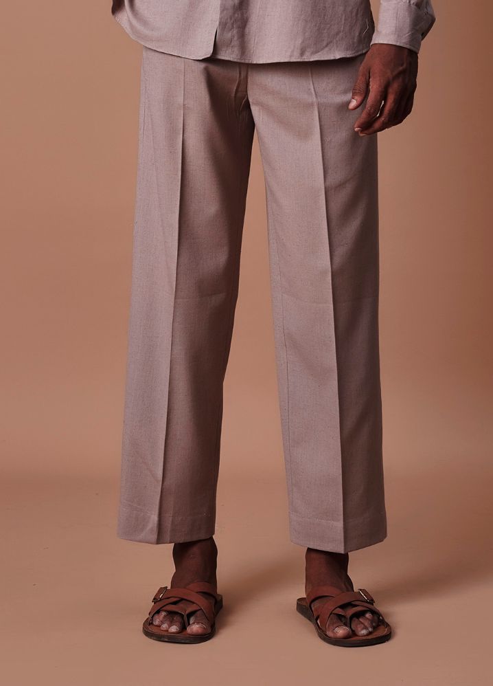 A Model Wearing  Grey Pure Cotton Men's Grey Ankle Pants, curated by Only Ethikal