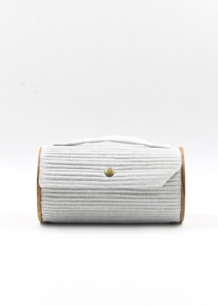 Product image of Multicolor Upcycled Cotton Ash & Moon Round Clutch - Changeable Sleeve, curated by Only Ethikal