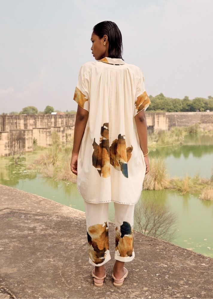 A Model Wearing Multicolor Pure Cotton Bower Bird Co-Ord Set, curated by Only Ethikal