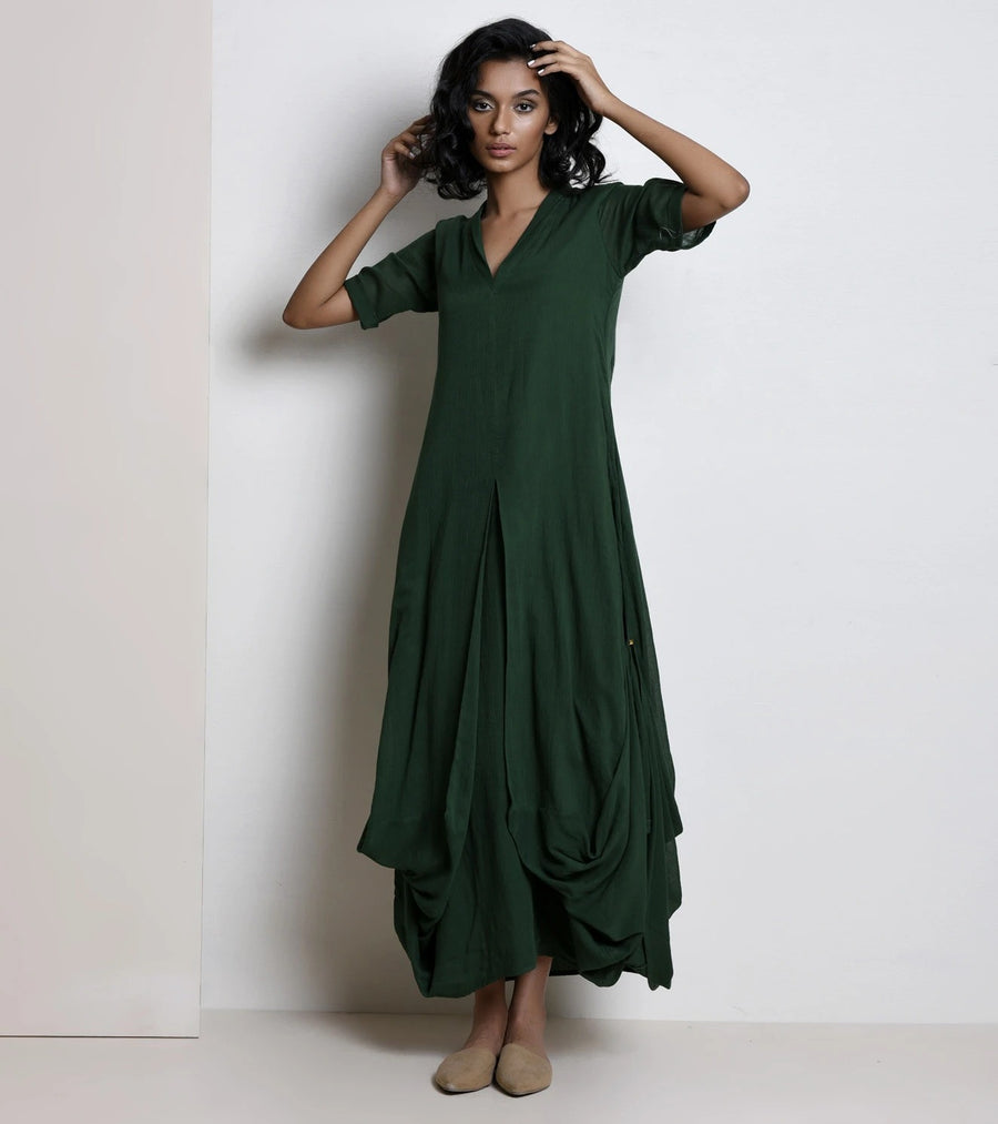 Forest green cowl dress - onlyethikal