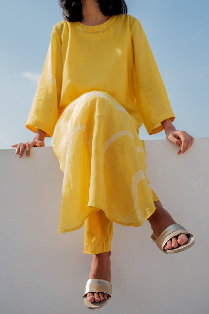 Sunny Yellow Arsa Tunic and Pants Set - onlyethikal