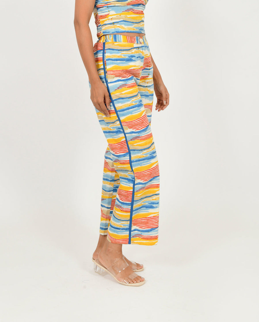 A Model Wearing Multicolor Organic Cotton Wave  Smarty Pants , curated by Only Ethikal