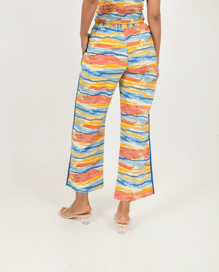 A Model Wearing Multicolor Organic Cotton Wave  Smarty Pants , curated by Only Ethikal