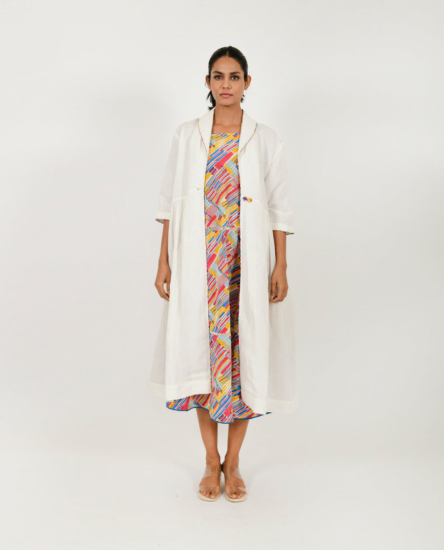 A Model Wearing Multicolor Organic Cotton Scribble Slip/ Jacket Set , curated by Only Ethikal