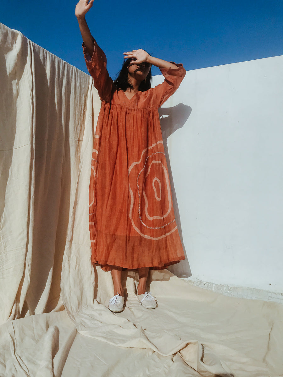 Rust Orange Arazi Dress - onlyethikal