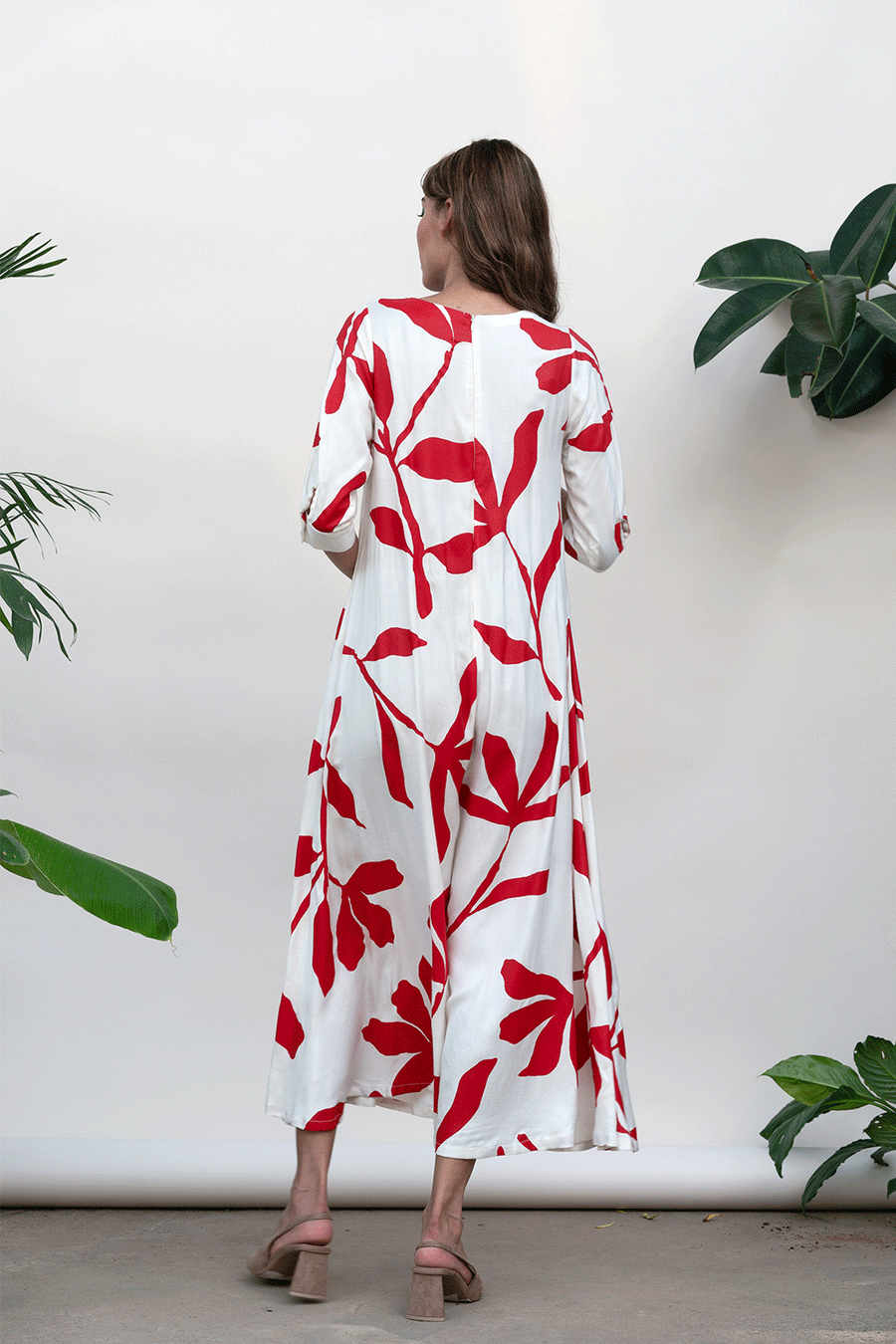 A Model Wearing White Cotton Faith Printed Jumpsuit, curated by Only Ethikal