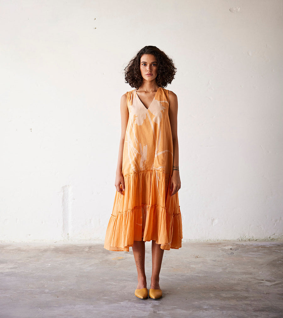 A Model Wearing Orange Pure Cotton Sun-Sational, curated by Only Ethikal