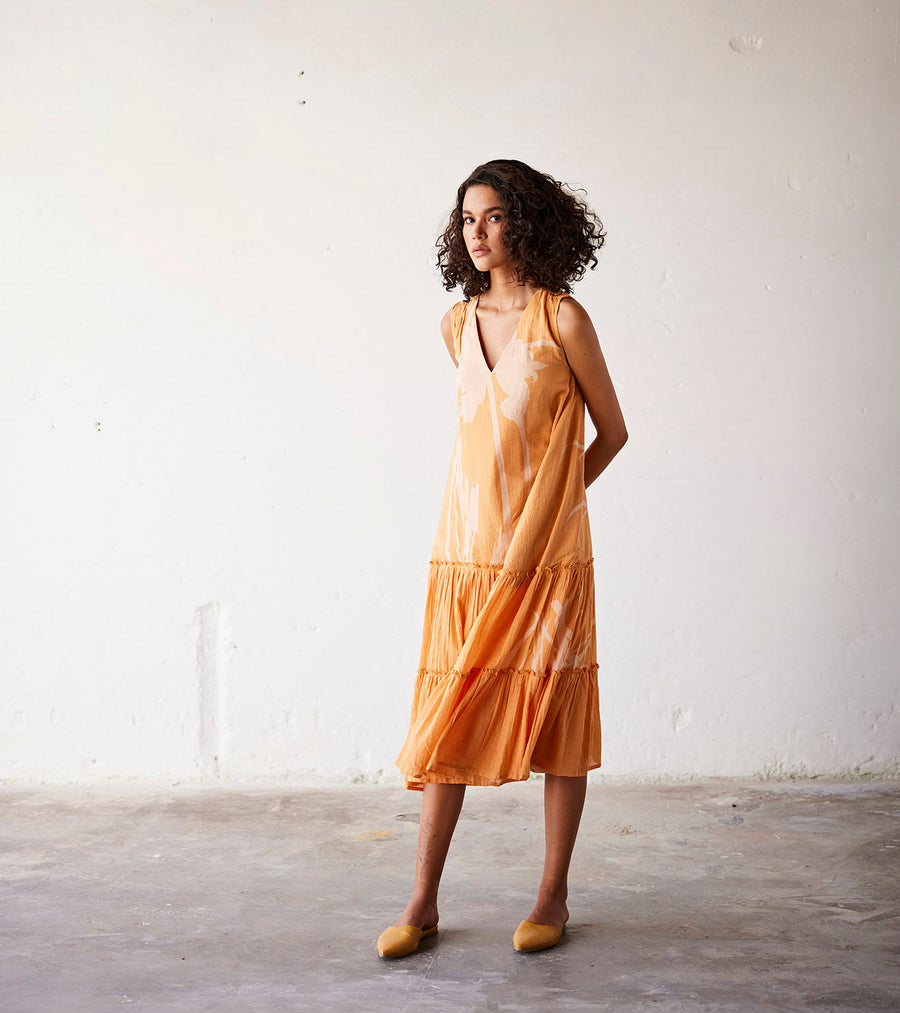 A Model Wearing Orange Pure Cotton Sun-Sational, curated by Only Ethikal