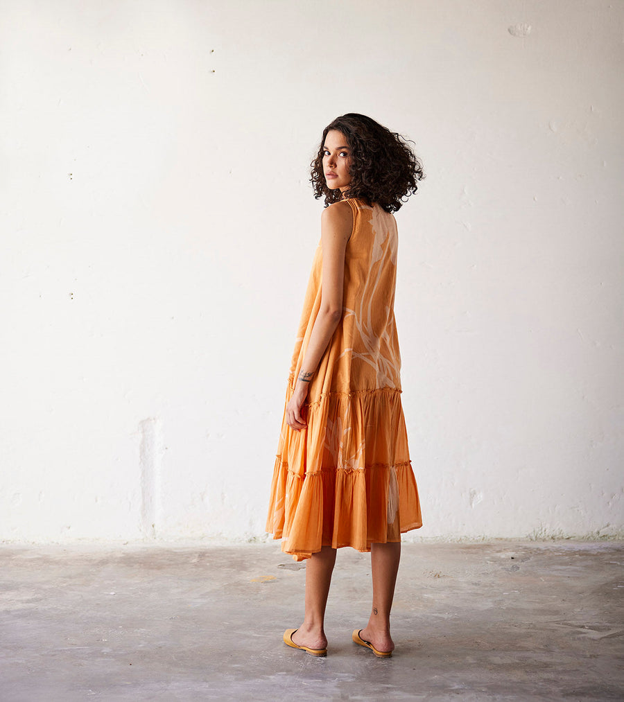 A Model Wearing Orange Pure Cotton Sun-Sational, curated by Only Ethikal