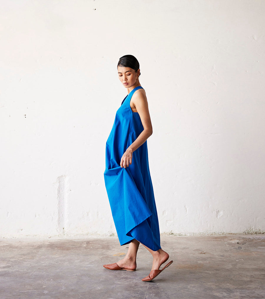 A Model Wearing Blue Pure Cotton Clear Skies, curated by Only Ethikal