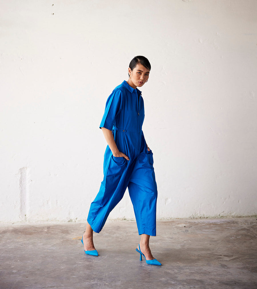 A Model Wearing Blue Pure Cotton Summer Nights, curated by Only Ethikal