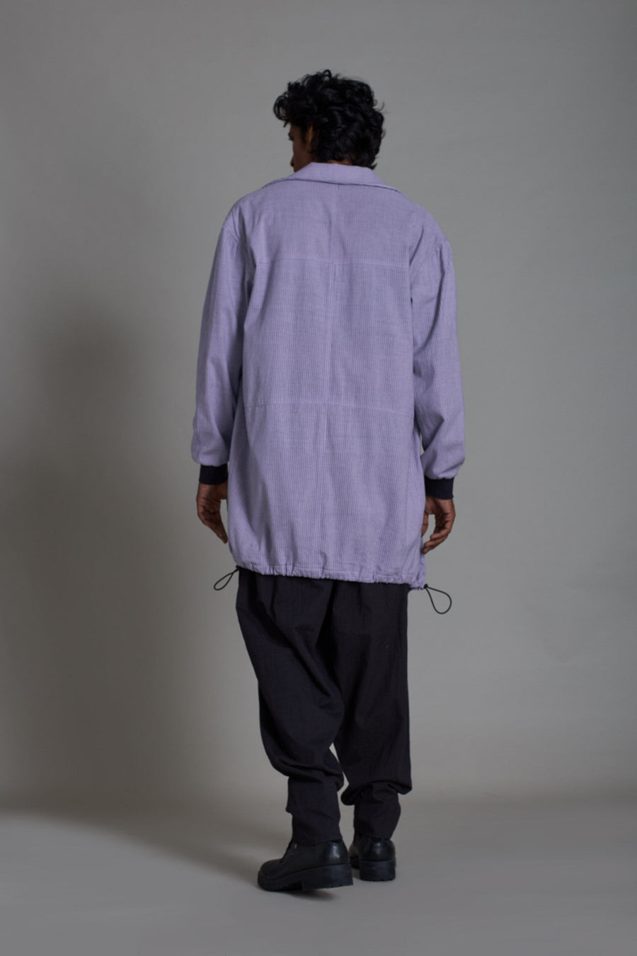 A Model Wearing Purple Pure Cotton Men's Black Jack-Lavender, curated by Only Ethikal