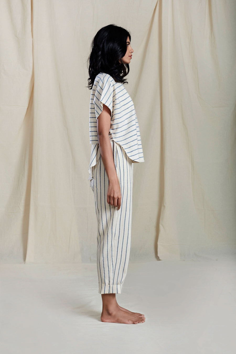 Se Thin Stripe Pants- Oatmeal - onlyethikal