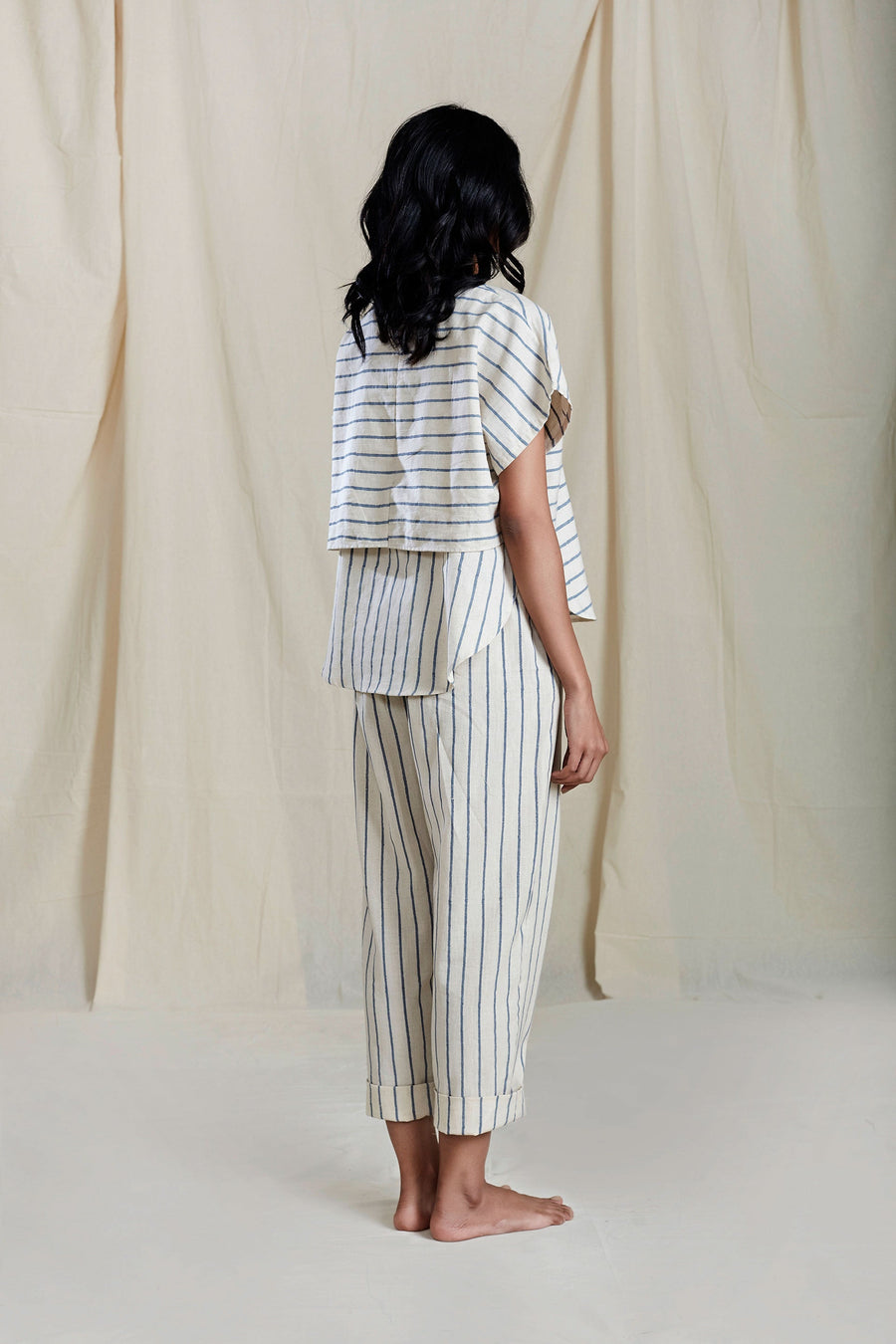 Se Thin Stripe Pants- Oatmeal - onlyethikal