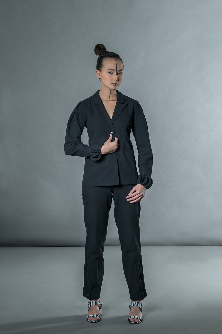 Black pants with corded patch - onlyethikal