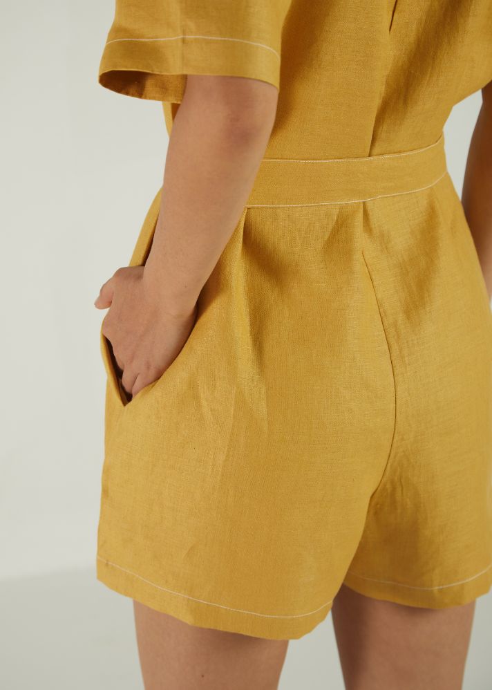 Barefoot In The Park Yellow Romper