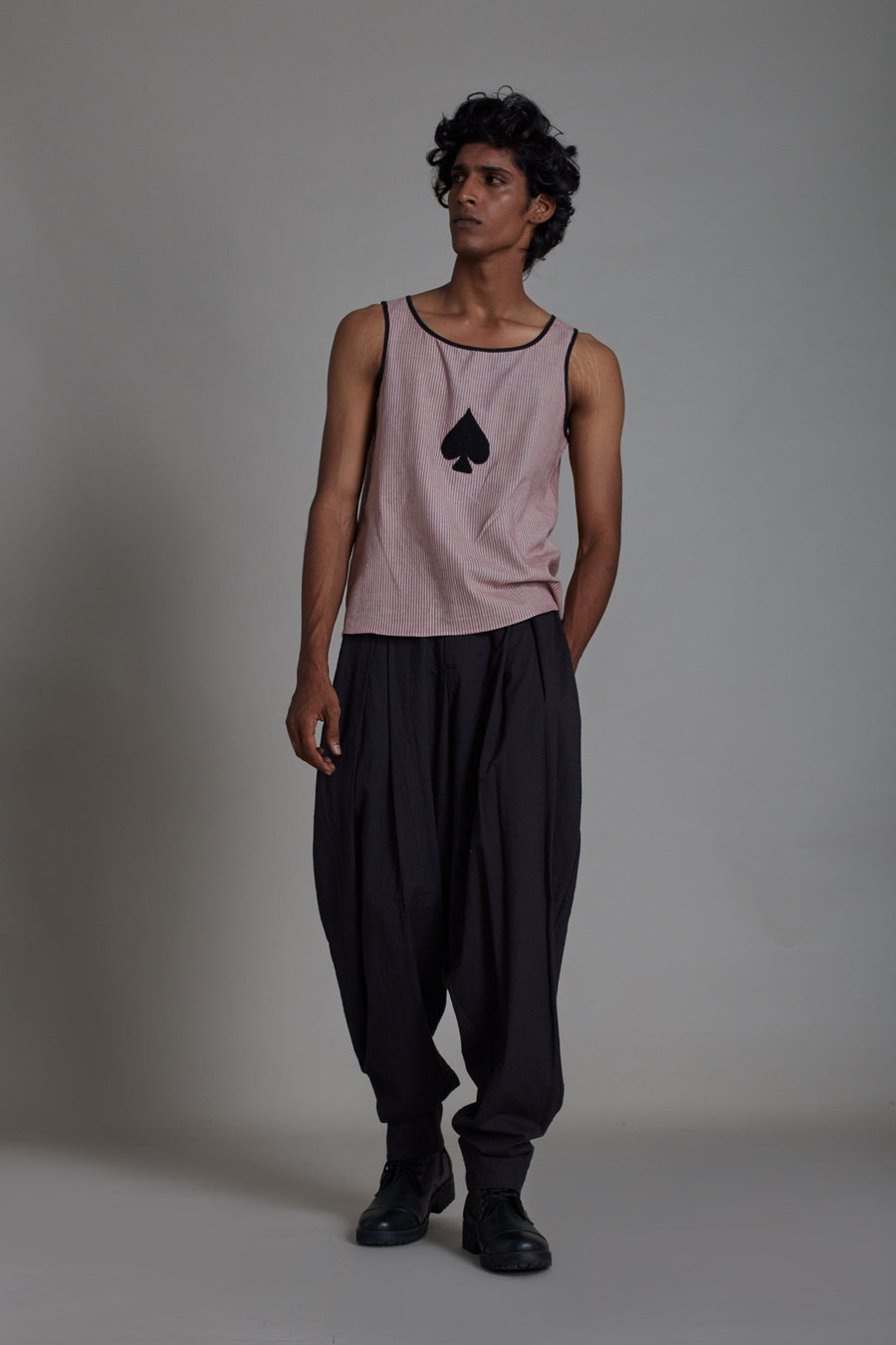 A Model Wearing Pink Pure Cotton Tank Set-Ss Pink, curated by Only Ethikal