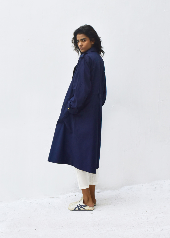 Blue Sage Trench Coat