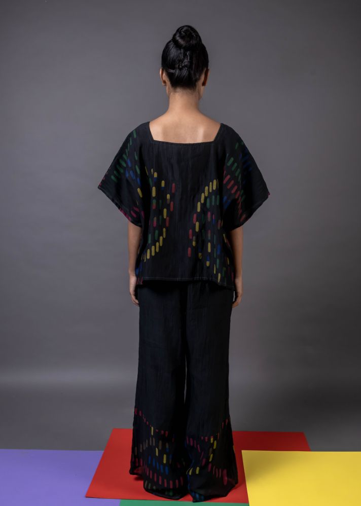 A Model Wearing Black Handwoven Cotton Ubi, curated by Only Ethikal