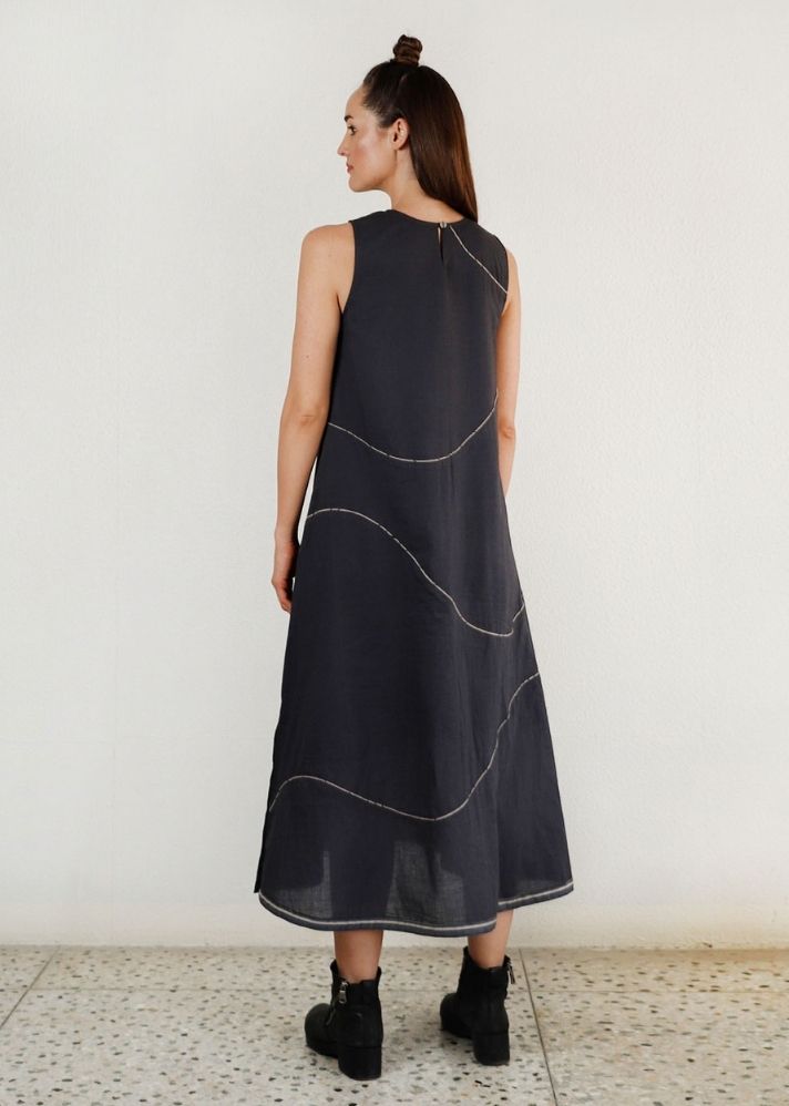 Charcoal Waves Maxi Dress - onlyethikal