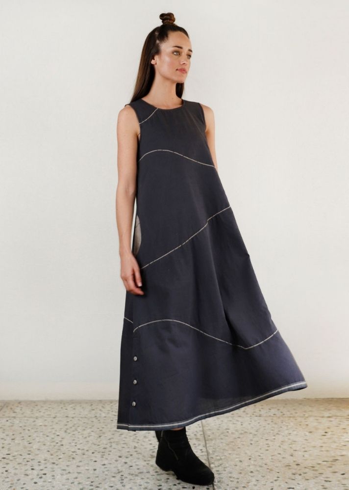 Charcoal Waves Maxi Dress - onlyethikal