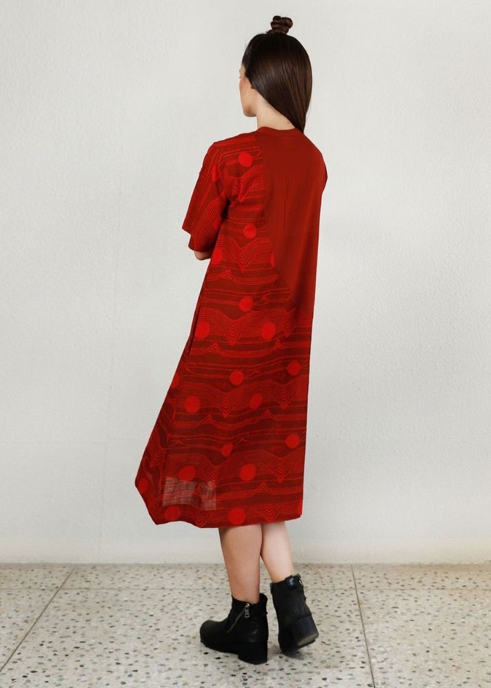 Fluid Red Pocket Dress - onlyethikal