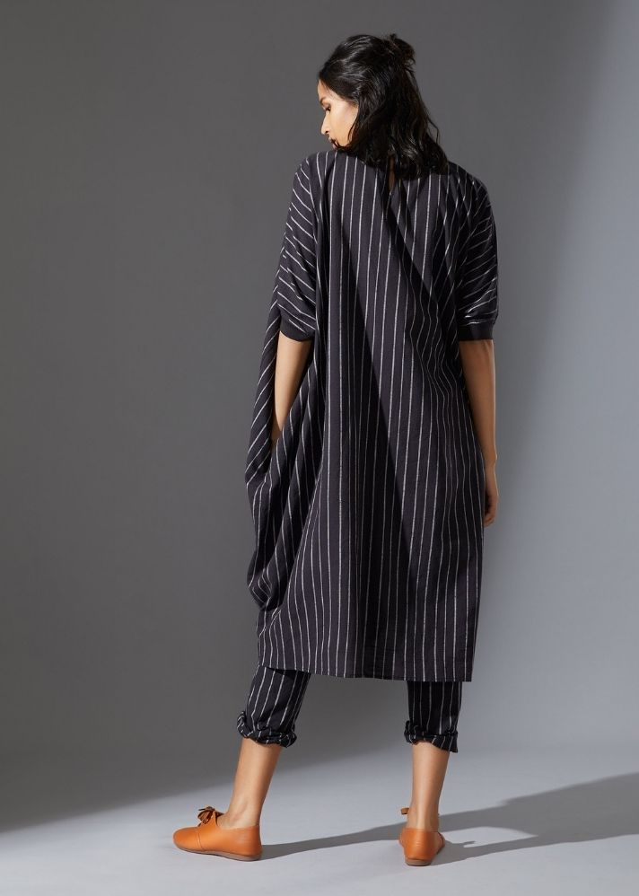 Cotton Cowl Dress-Black - onlyethikal