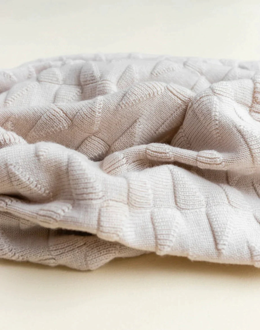 A Model Wearing Beige Wool Ashton Merinowool Blanket, curated by Only Ethikal
