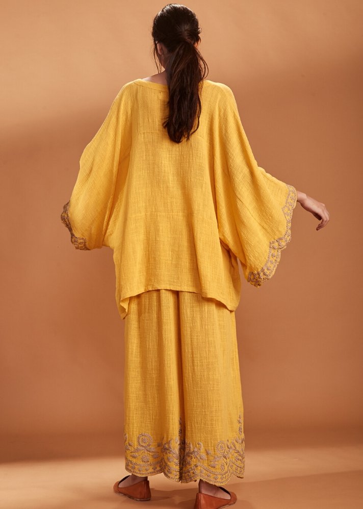 Kaftan top and pants set - Yellow - onlyethikal