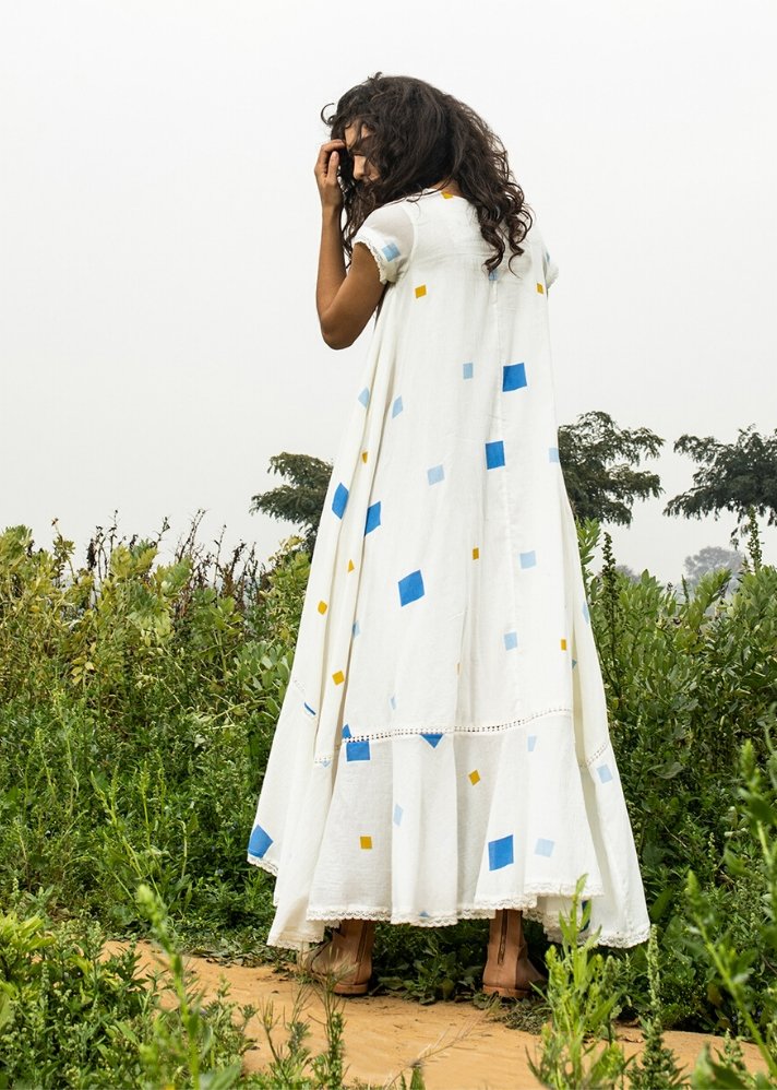 The Kharakapas Mulmul Maxi Dress is ethically made with love, you'll want to wear it again and again curated by only ethikal.