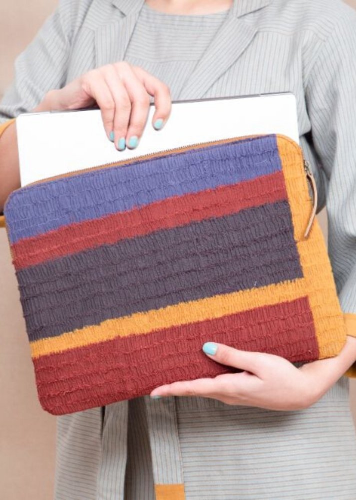 Stylish Symmetry laptop sleeve made of sustainable materials curated by onlyethikal